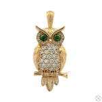 Sapphire-Eyed Owl Diamond Pendant 70769 - Image 1