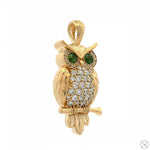 Sapphire-Eyed Owl Diamond Pendant 70769 - Image 3