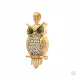 Sapphire-Eyed Owl Diamond Pendant 70769 - Image 4