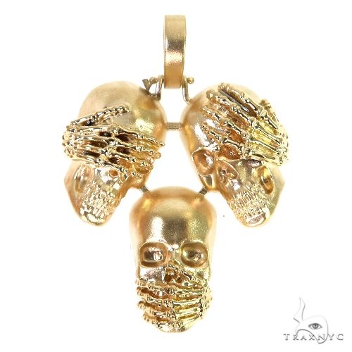 See No Evil, Hear No Evil, Speak No Evil Skull Pendant 67761 - Image 1