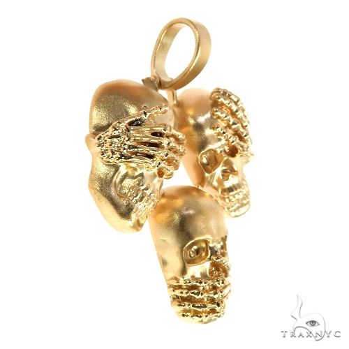 See No Evil, Hear No Evil, Speak No Evil Skull Pendant 67761 - Image 2