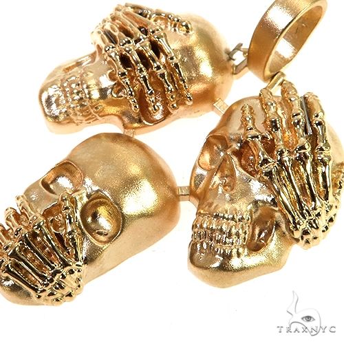 See No Evil, Hear No Evil, Speak No Evil Skull Pendant 67761 - Image 3