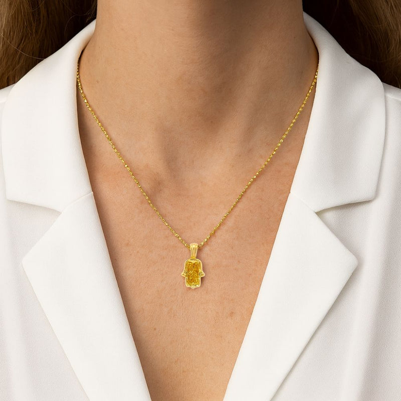 Custom Cut Diamond Hamsa Pendant 70881