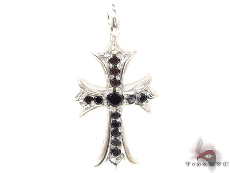 Silver Black Diamond  Cross Crucifix 32659 - Image 1