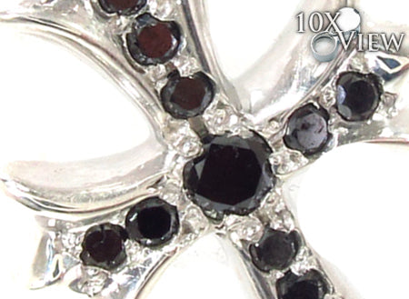Silver Black Diamond  Cross Crucifix 32659 - Image 3