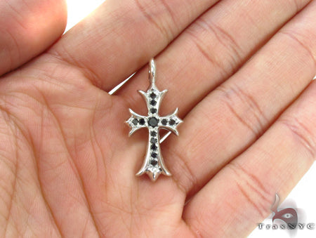 Silver Black Diamond  Cross Crucifix 32659 - Image 6