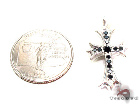 Silver Black Diamond  Cross Crucifix 32659 - Image 7