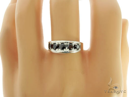 Silver Black Diamond Ring 57037 - Image 7