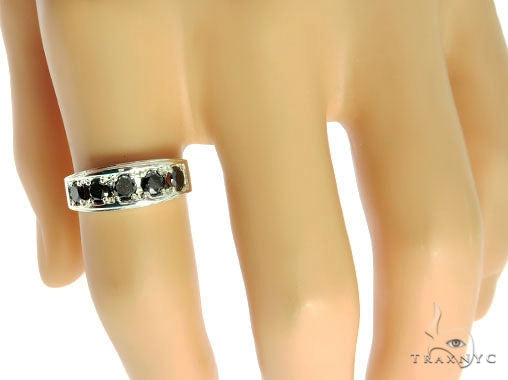 Silver Black Diamond Ring 57037 - Image 8