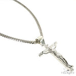 Silver Crucifix Jesus Cross Cuban Chain Set With Miami Cuban Chain 67201 - Image 2