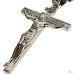 Silver Crucifix Jesus Cross Pendant  Franco Chain Set 70024 - Image 3