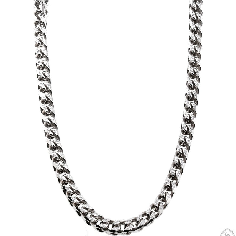 Silver Franco Pave Chain 3.8mm 24 Inches 70630 - Image 1