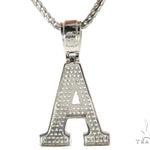 CZ Silver Initial(A) Pendant 24 Inches Franco Chain Set 58469 - Image 3