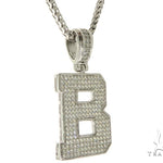 CZ Silver Initial(B) Pendant 24 Inches Franco Chain Set 58470 - Image 2