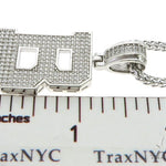 CZ Silver Initial(B) Pendant 24 Inches Franco Chain Set 58470 - Image 5