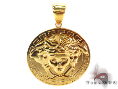 Gold Plated 925.Silver Medusa Head Pendant 33835 - Image 1