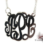 Silver Name Plate Monogram Necklace 30994 - Image 1
