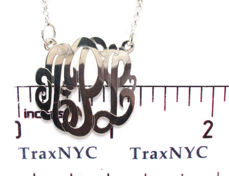 Silver Name Plate Monogram Necklace 30994 - Image 2