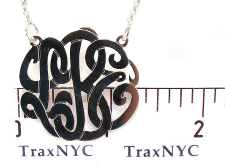 Silver Name Plate Monogram Necklace 30995 - Image 2