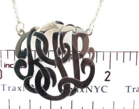 Silver Name Plate Monogram Necklace 30996 - Image 2