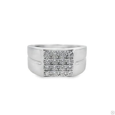 Silver Prong Diamond Square Top Band 61506 - Image 1