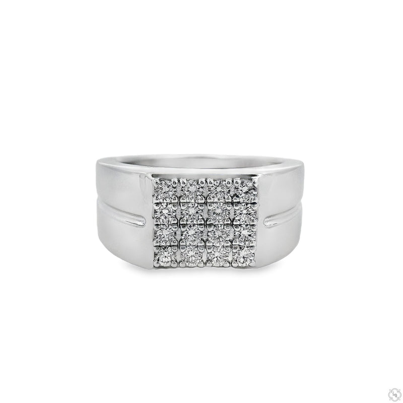 Silver Prong Diamond Square Top Band 61506 - Image 1