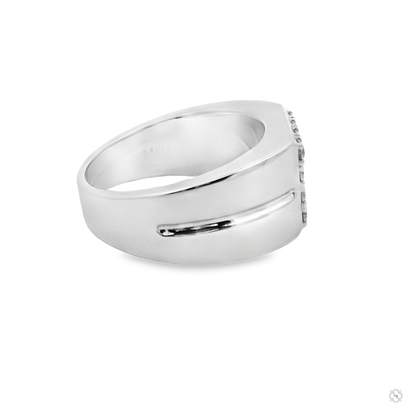 Silver Prong Diamond Square Top Band 61506 - Image 3