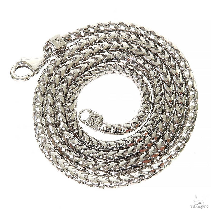 Silver Semi-Solid Franco Link Chain 3mm 24 Inches 69820 - Image 3