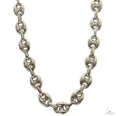 Silver Semi-Solid Puffed Mariner Link Chain 6mm 24 Inches 69808 - Image 1