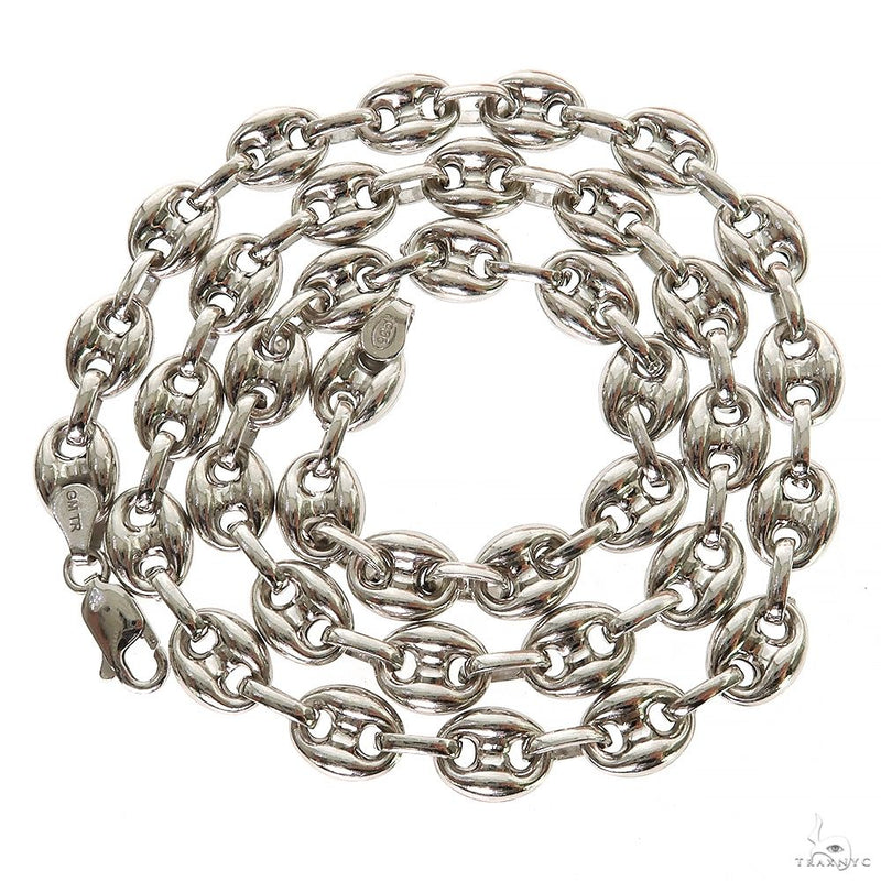 Silver Semi-Solid Puffed Mariner Link Chain 6mm 24 Inches 69808 - Image 3