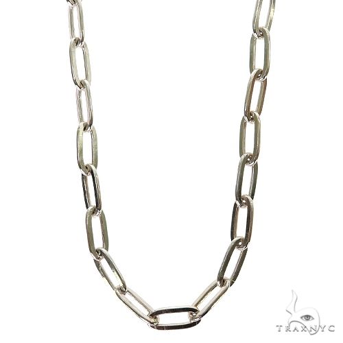 Silver Solid Thin Paper Clip Link Chain 2.7mm 24 Inches 69839 - Image 1