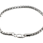 Silver Solid Round Slashed Box Link Bracelet 3.5mm 7.5 Inches 70625 - Image 2