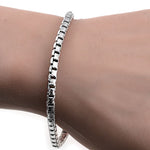 Silver Solid Round Slashed Box Link Bracelet 3.5mm 8.5 Inches 70623 - Image 4