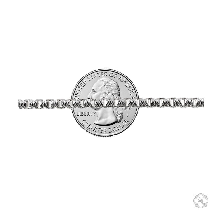 Silver Solid Round Slashed Box Link Chain 3.5mm 18 Inches 70622 - Image 5