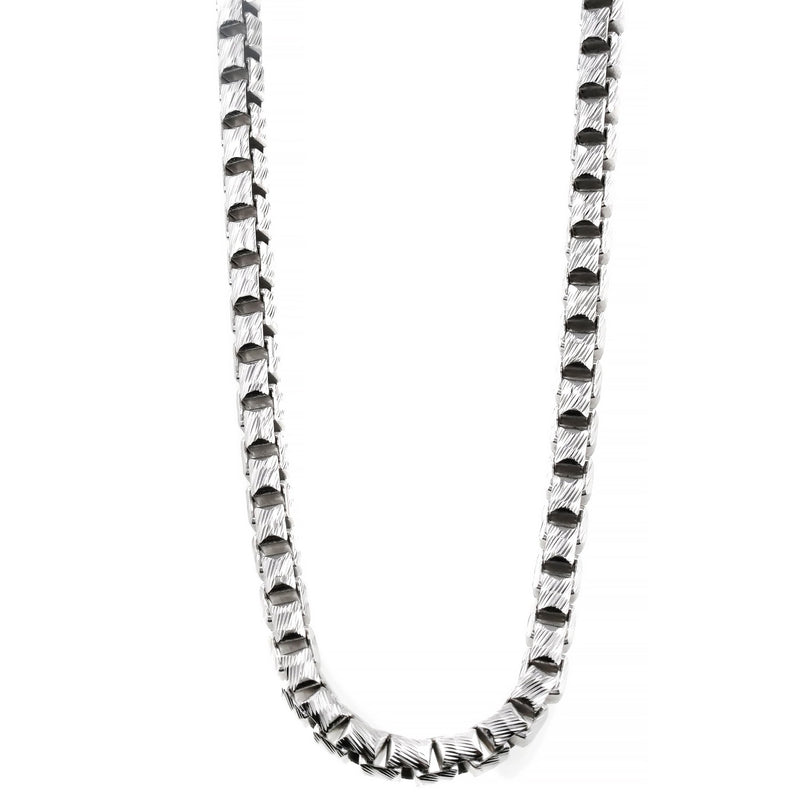 Silver Solid Round Slashed Box Link Chain 3.5mm 20 Inches 70621 - Image 1