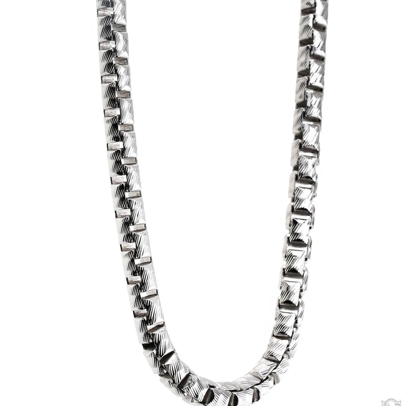 Silver Solid Round Slashed Box Link Chain 3.5mm 20 Inches 70621 - Image 2