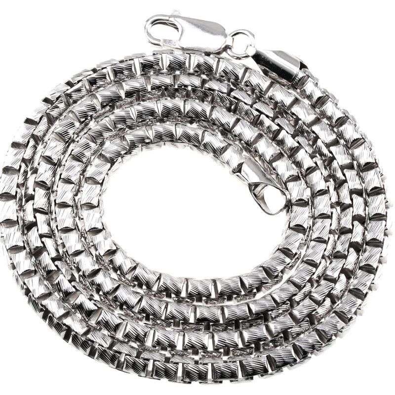 Silver Solid Round Slashed Box Link Chain 3.5mm 20 Inches 70621 - Image 4