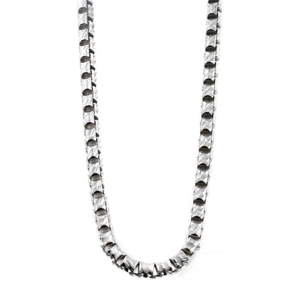 Silver Solid Round Slashed Box Link Chain 3.5mm 22 Inches 70620 - Image 1