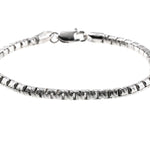 Silver Solid Round Slashed Box Link Bracelet 3.5mm 8.5 Inches 70623 - Image 1