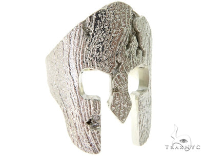 Silver Spartan Mask TraxNYC Prong Diamond Ring 57663 - Image 1