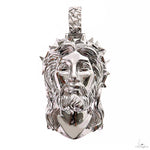 Silver Spikes Crown Jesus Head Pendant 69748 - Image 1