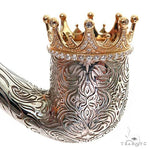 Silver and Gold Smoking Crown Diamond Pipe 67555 - Image 3