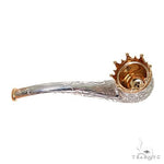 Silver and Gold Smoking Crown Diamond Pipe 67555 - Image 6