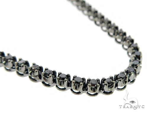 Skull and Cross Crucifix Black Diamond Pendant Chain 49785 - Image 13