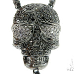 Skull and Cross Crucifix Black Diamond Pendant Chain 49785 - Image 3