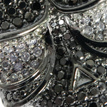 Skull and Cross Crucifix Black Diamond Pendant Chain 49785 - Image 4