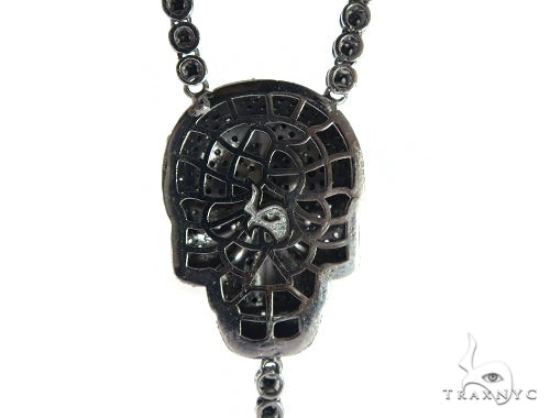 Skull and Cross Crucifix Black Diamond Pendant Chain 49785 - Image 6