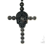 Skull and Cross Crucifix Black Diamond Pendant Chain 49785 - Image 9