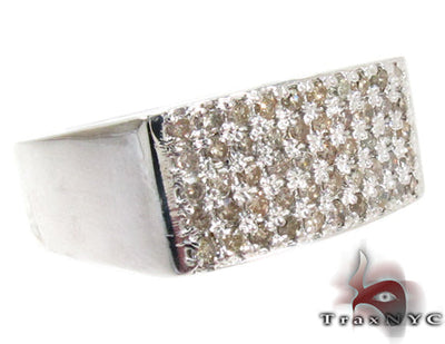 Slim Mens Silver Prong Ring 28031 - Image 1