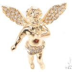 Small 14K Gold Diamond Angel Pendant 36691 - Image 1